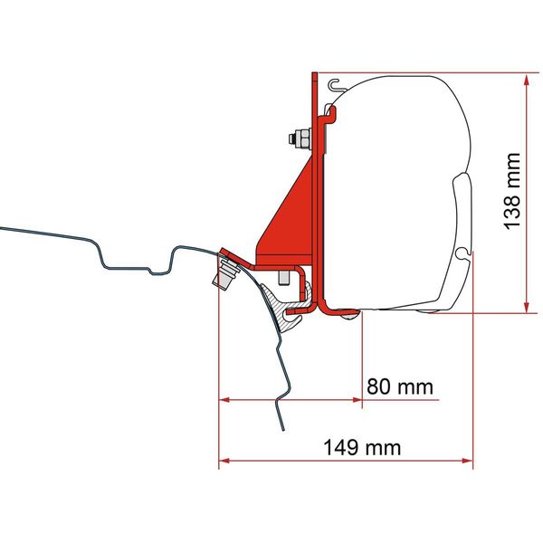 Fiamma F45 Kit VW T5/T6 Combi Rail Bracket Brandrup