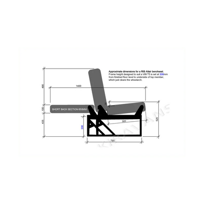 RIB Altair Bed 112cm Simora Fabric Fixed Frame